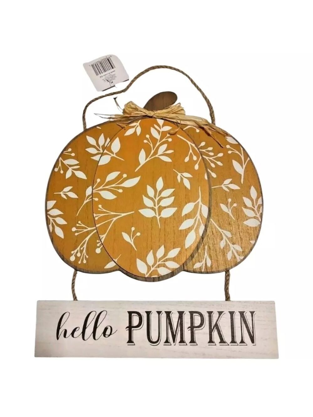 Autumn Pumpkin Wall Decor Orange and White